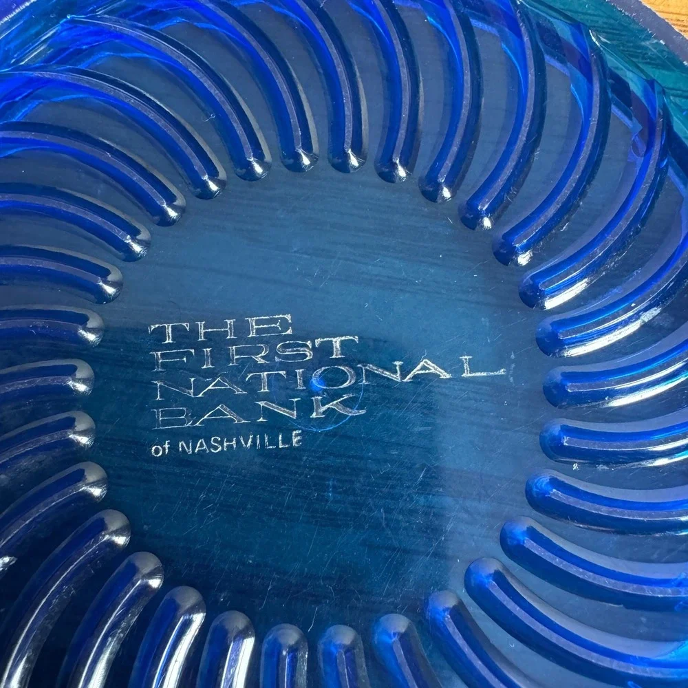 1970s The‎ First National Bank of Nashville IL Ritepoint Blue Plastic Coasters